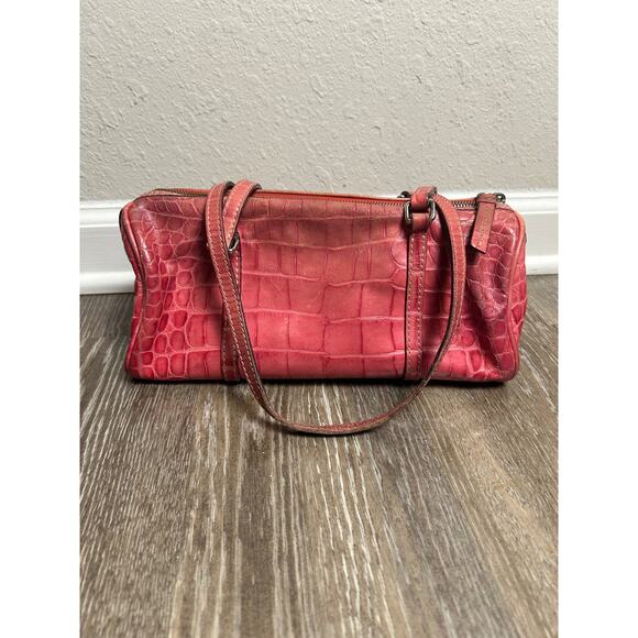 Dooney & Bourke Vintage Baguette Shoulder Bag Pink Alligator - Picture 4 of 10